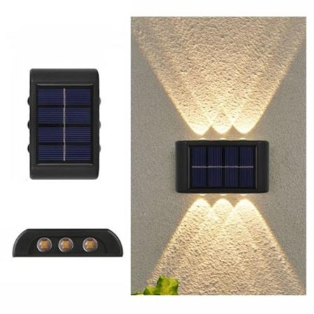 6LED Ni-MH solcelledrevet hagelampe for utendørs hagedekorasjon vegglys