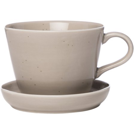 Ernst Kaffekop med underkop i porcelæn 20 cl, sand | KitchenOne