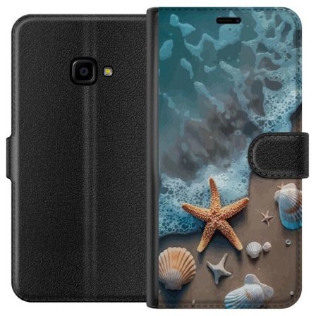 Kompatibelt Plånboksfodral till Samsung Samsung Galaxy Xcover 4 Sjöstjärna vid havet med snäckor stranddesign i lugna blå toner inspirerad av som