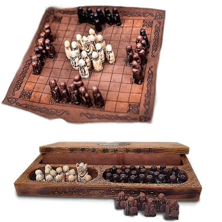 Hnefatafl Brettspill, Sett, Sett for voksne/barn med trekasse