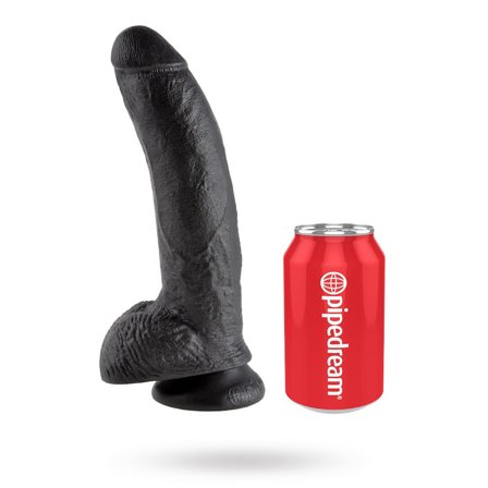 Dildo med Pung 26 cm - Svart - Vuxen.se - Stor, tjock dildo-King Cock