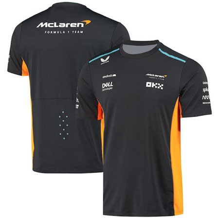 McLaren Ny F1 Racingdress Oransje Kortarmet Topp T-skjorte Team Herre Sport Topper Svart 2XL