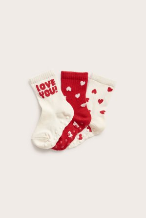 Kappahl | Strumpor med hjärtan 3-pack Offwhite 16/18 | Offwhite