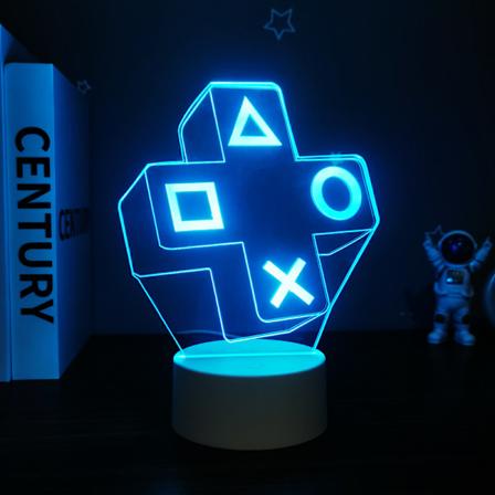 Luova pelikokemuksen tunnelmavalo kaukos timell ja peliohjaimella - 3D y valo - T ydellinen joulu- ja syntym p iv lahja miehille Button