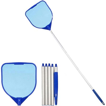 Professionel Poolskimmer - Justerbar Skimmer med Teleskop | Fint Maskenet til Pool & Akvarierengøring