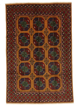 Noué À La Main Afghan Fine Tapis 195X293 De Laine