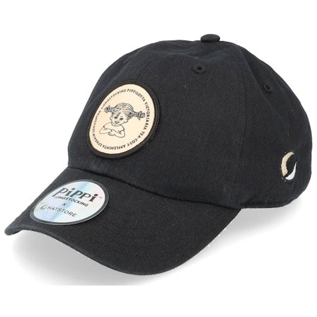 Pippi Longstocking - Sort unconstructed Kasket - Kids Pippilotta Black/Sand Dad Cap @ Hatstore