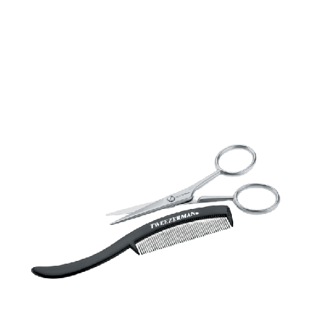 Tweezerman Moustache Scissors With Comb Rakning Herr ONESIZE
