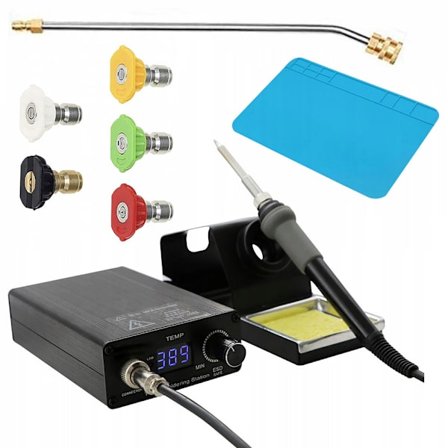 Rosfix Orange Akbash OLED T12OAO Lodestation Sæt – OLED Display | 5 Dyser | Loddemåtte 20X30Cm