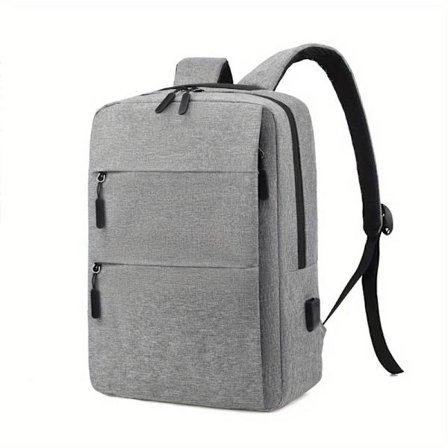 Resväska Laptop Ryggsäck Casual Ryggsäck Herr Dam College Väska med USB-laddningsport Grå