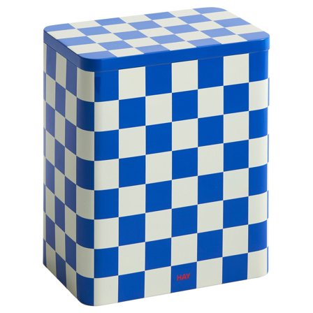 Hay Tin oppbevaringsboks stor, blue/off-white