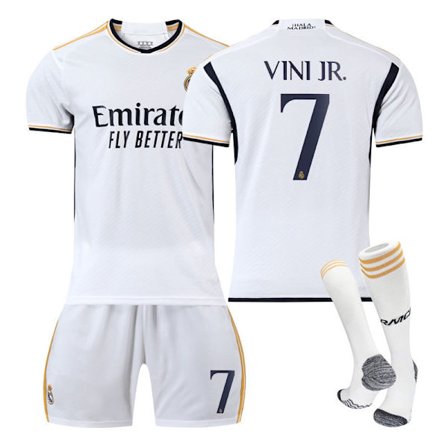 23-24 Real Madridin kotipaita nro 7 Vinicius sukkien kanssa lapsille ja aikuisille