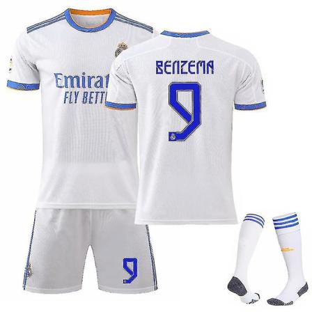 Real Madrid Hemma Benzema Nr 9 Fotbollssats För Barn