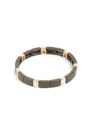 Enamel Tile Army Green Crystal Bracelet