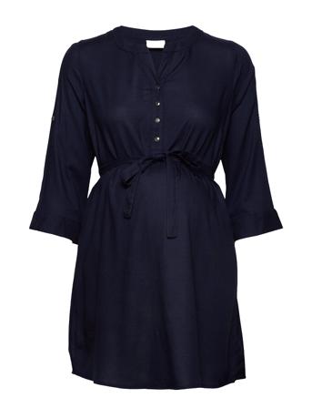 Mlmercy 3/4 Woven Tunic Noos Eco A. Blue Mamalicious