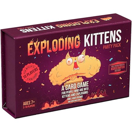 Exploding Kittens Party - Venäläinen ruletti -korttipeli, helppo perheystävällinen peli