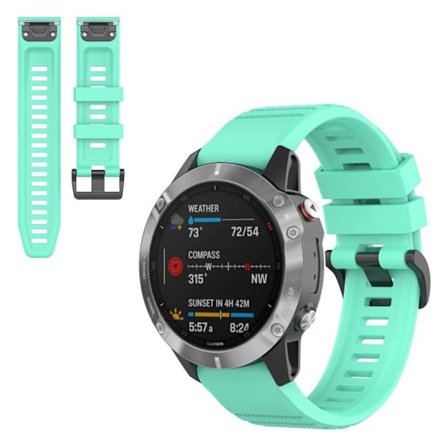 Garmin Fenix 6 stylish silicone watch band - Cyan