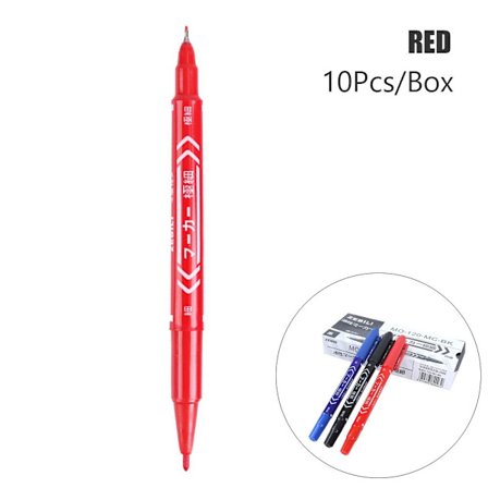 10st Dubbelspetspenna Oily Pen RÖD