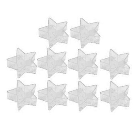 Tomme Plastik Gennemsigtige Flerformede Fyrfadsstage Beholdere Lysfremstilling (Stjerneform 10 stk)