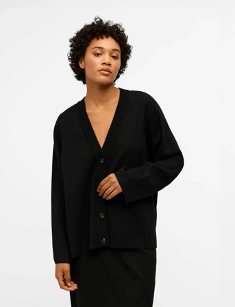 Object Objester L/S Cardigan Noos - Black - L