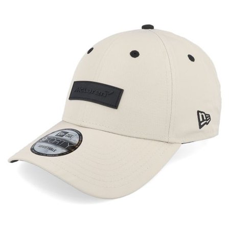 New Era - Motor Beige adjustable Keps - McLaren F1 Rubber Patch 9FORTY Stone Adjustable @ Hatstore