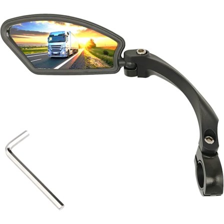 Cykel Vänster Styre Backspegel, Scooter Spegel HD 360° Roterbar kompatibel Mountainbike, Elscooter