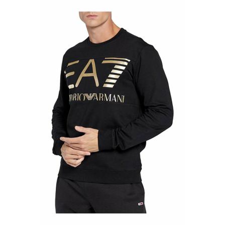 Emporio Armani Ea7, Sweatshirts Zwart, Heren, Maat:S,Katoen