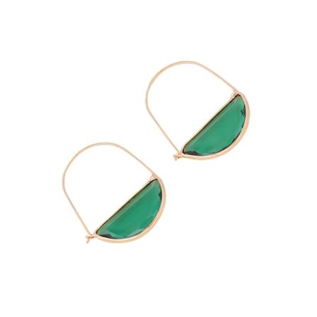 2st genomskinliga glasörhängen Flerfärgade Trendiga geometriska låsörhängen Minimalistiska green