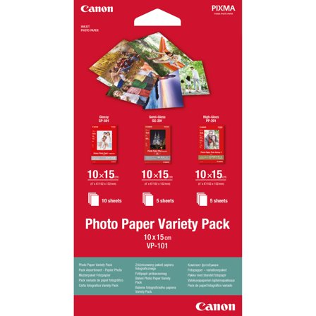 Canon Variety Pack VP-101 - fotopapirsett - 15 ark - 100 x 150 mm