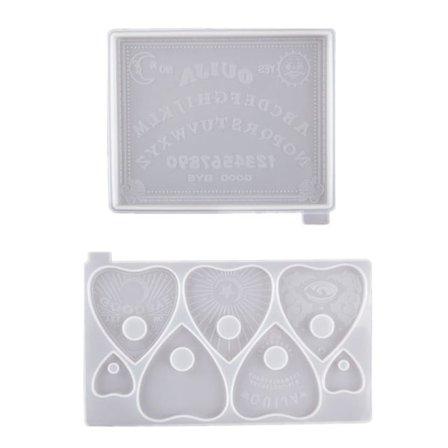 Blankt Glänsande Häxbräde Hjärta Tag Nyckelring Silikon Epoxi