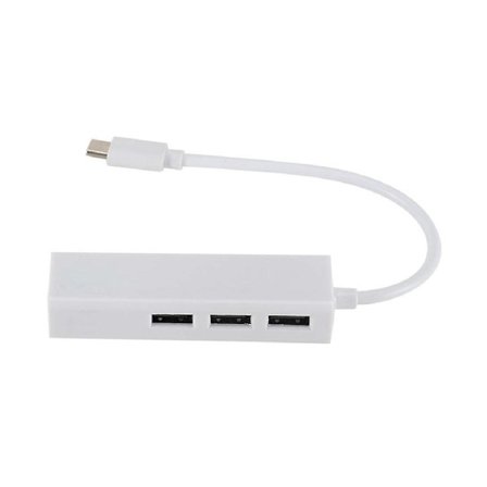 Typec till Usb2.0 100gbe Nätverkskort Hub Lan Rj45 Ethernet Nätverksadapter 3 Portar Usb 2.0