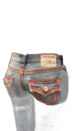 True Religion jeans med orange detaljer