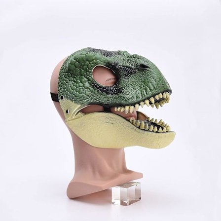BestAlice Dino Mask Moving Jaw, Dinosaur Mask Huvudbonader, Jurassic Movable Dinosaur Head Toys Velociraptor Mask Halloween