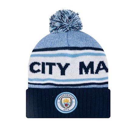 Fotballklubb Strikket Lue (Manchester City blå)