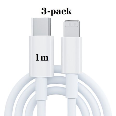 iPhone Laddare - 3st - LADDSLADD - 20W USB-C - Snabbladdare Vit kompatibelt med iPhone