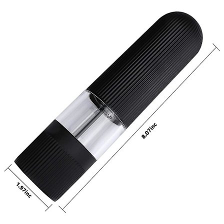 Elektrisk krydderkvern med lys Justerbar finhet Salt A