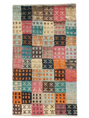 Moroccan Berber - Afghanistan Hand Knotted 77X135 Rug Brown/Green Afghanistan