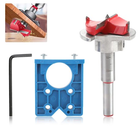 (Blå) 35mm Hængsel Jig Bor Guide Sæt Dør Skjult Hul Boring