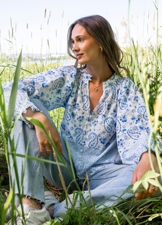 MISSMAYA - Viene Blouse Capri Blue - S