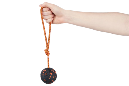 Non-Stop Dogwear - Dog ball on rope 60X60 mm Orange/black - Hund - Hundeleker & spill - Gummileker - ZOO.no