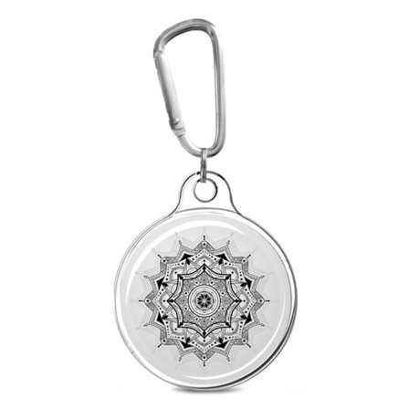 AirTags-cover med unikt mønster og nøglering - Sort Mandala