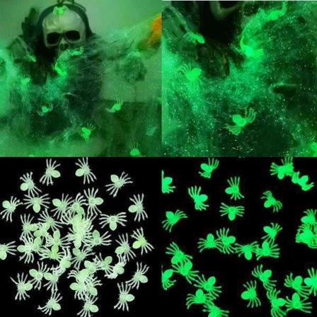50st Sj lvlysande Spindlar i plast - Dekoration - Halloween