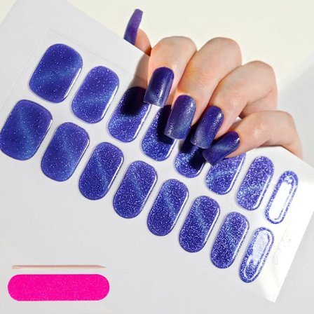 16 Tips Semi-Härdade Gel Nagelstickers Ren Färg UV/LED Lampa Gel Nagellack Wraps Långvarig Full Täckning Gel Sticker Nageldekoration##