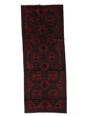 Noué À La Main Baloutche Tapis 147X399 De Laine Noir Petit