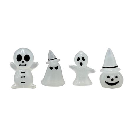 12 stk Lysende Gresskarpynt Bilgaver Miniatyrfigurer Utendørs Statuer Halloween Spøkelse Skrivebordsdekor Skummel Hall