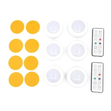 LED-spotlightpakke – 6 stilige lys med 2 praktiske fjernkontroller