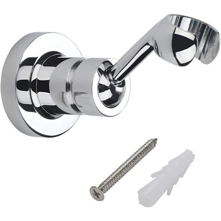 (Pow yeah!) Bruseholder Kobber Vægmontering til Håndholdt Brusehoved og Standard Bruseslange - Krombelagt 360 Graders Justerbar