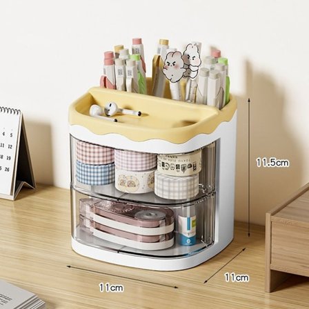 Kosmetika Förvaringshylla Pennor Förvaringsställ GUL yellow