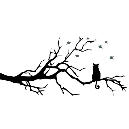 Väggdekor - Katt på kvist