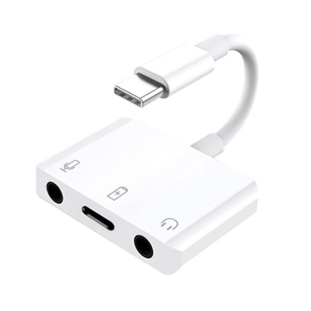 Praktisk Type-c til 3,5 mm hodetelefonkontakt Adapter Live Broadcast Usb-c Lydkort Mikrofonkontakt for Telefon
